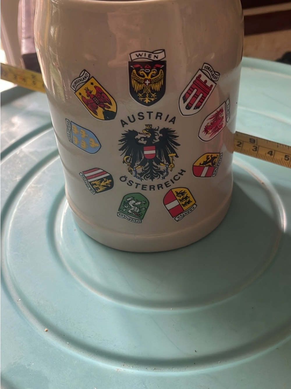 Austria Österreich Ceramic Beer Stein Mug with Coat of Arms